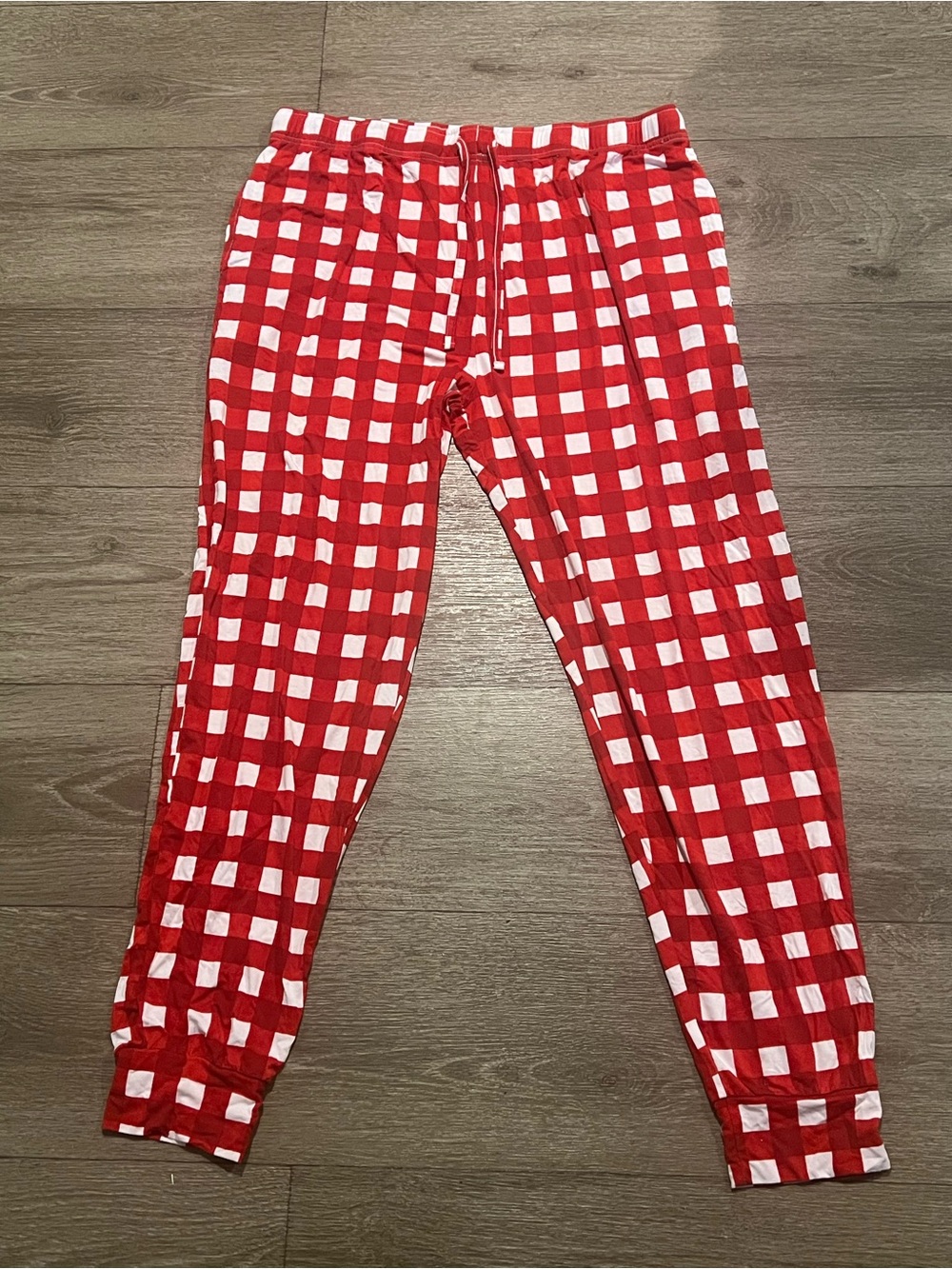 Caden Lane Red & White Check adult Pajama Bottoms